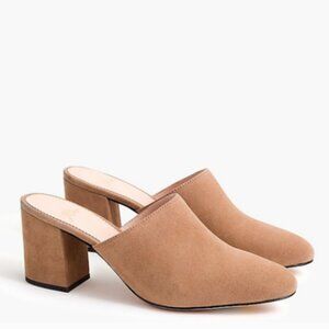 High block -heel mules in suede
